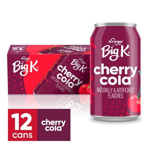 Boîte de 12 canettes de boisson gazeuse Cherry Cola Big K de 355 ml
