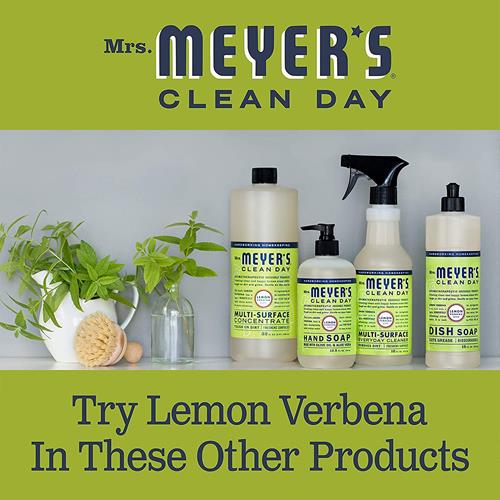 Savon liquide pour les mains Mrs. Meyer's Clean Day, formule biodégradable et non testée sur les animaux, parfum verveine citronnée, 370 ml