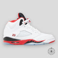 Air Jordan 5 Rétro Fire Red Black Tongue