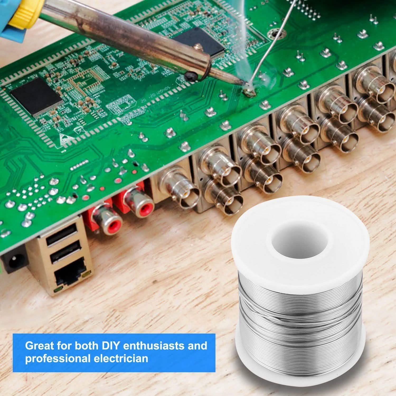 Fil de soudure électrique 60/40 étain-plomb avec âme en colophane, 0,8 mm, 1,7 % de flux