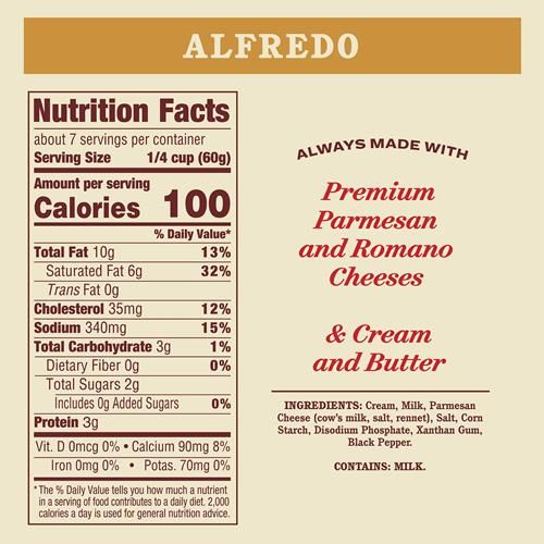 Raos Homemade Alfredo Sauce 15 Oz, Creamy Pasta Sauce, Premium Quality Blend Of Parmesan & Romano Cheese, Cream And Butter