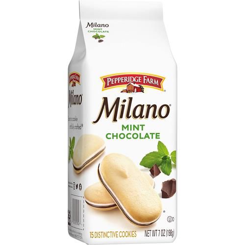 Biscuits Pepperidge Farm Milano Chocolat Menthe, sac de 198 g (15 biscuits)