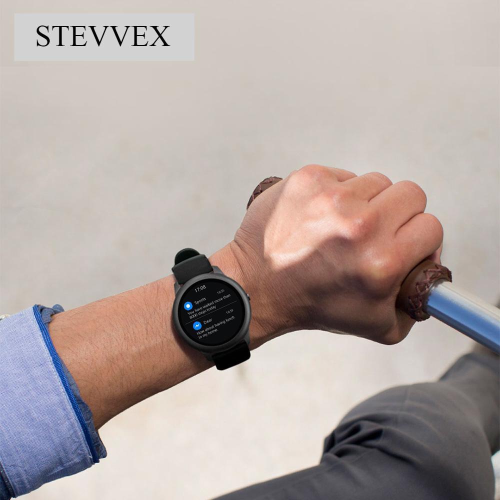 STEVVEX Montre Intelligente Solaire Sport Métal Moniteur Fréquence Cardiaque Sommeil IP 68 Étanche iOS Android Version Mondiale