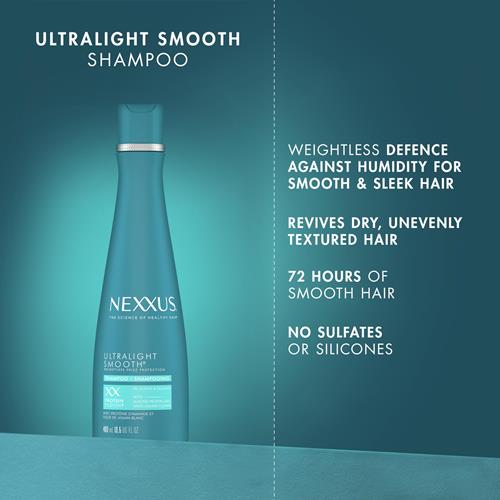 Shampooing Lissant Ultraléger Nexxus pour Cheveux Secs et Frisés - Traitement Lissant Léger qui Élimine les Frisotis - 400 ml
