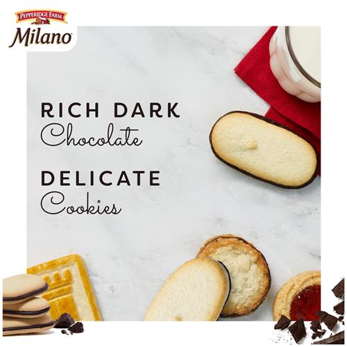 Biscuits Pepperidge Farm Milano Chocolat noir, sachet de 170 g (15 biscuits)