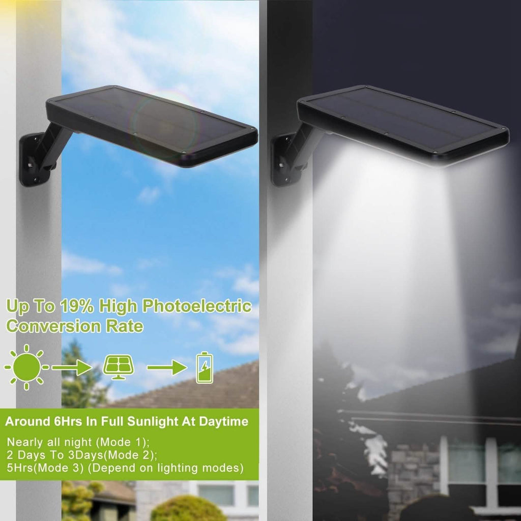 Lampe sans fil à capteur de mouvement PIR solaire 60 LED avec télécommande