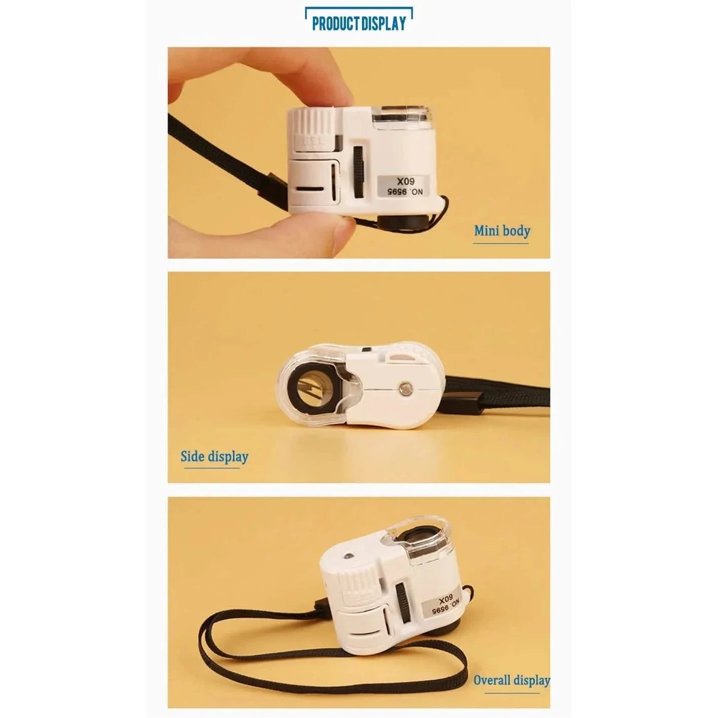 Loupe de poche 60X, microscope portable miniature