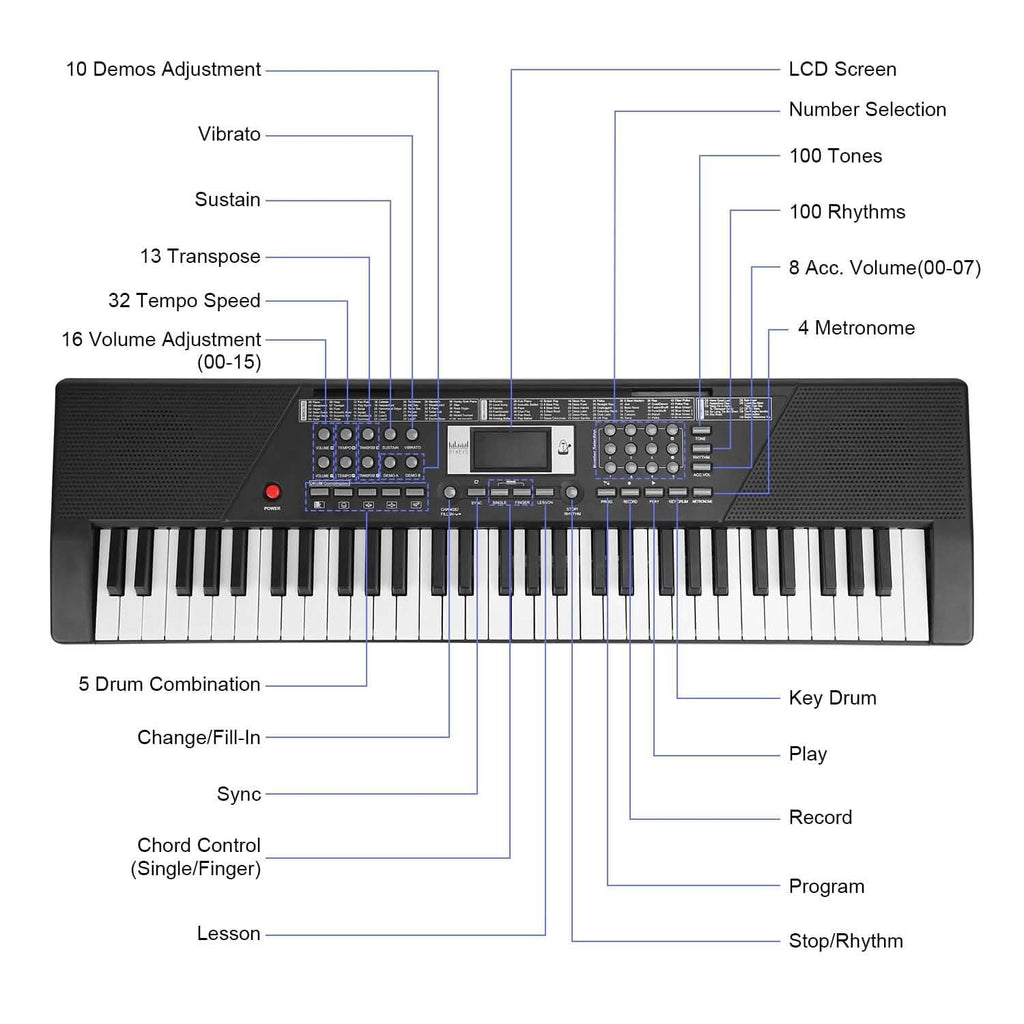 Clavier de piano électronique 61 touches