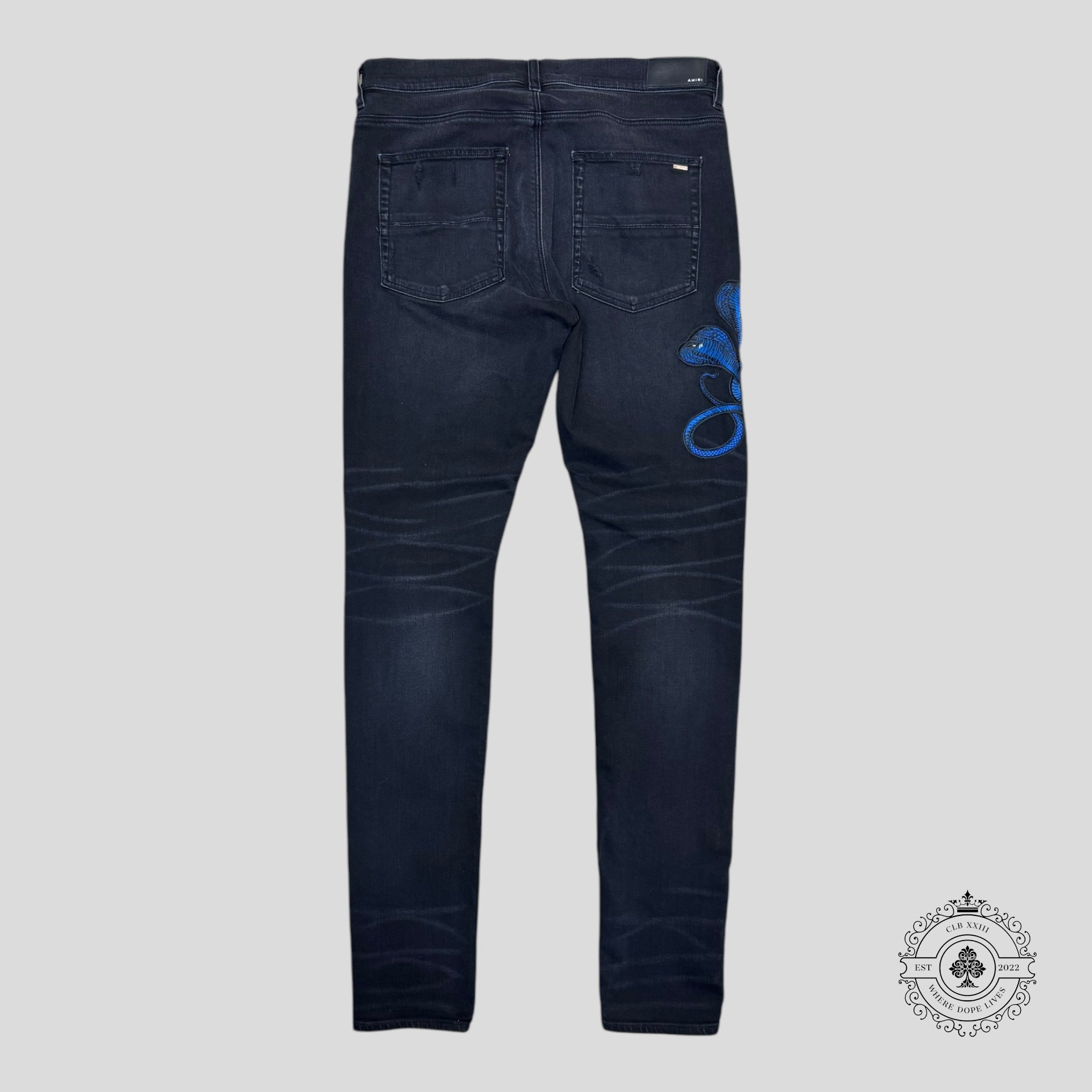 Jean skinny Amiri Blue Poison Archival noir