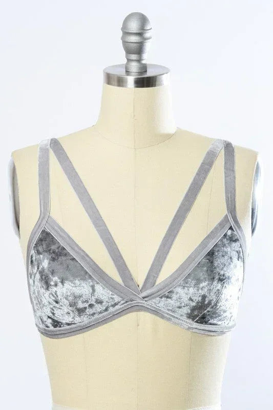 Bralette en velours écrasé