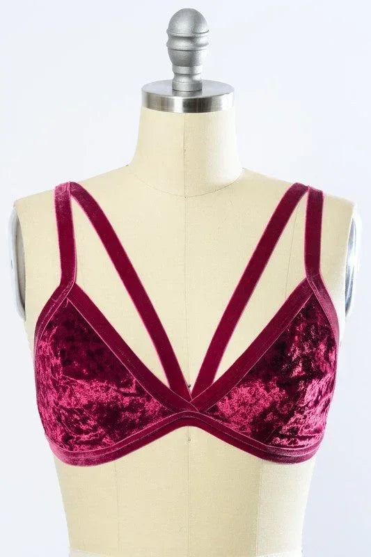 Bralette en velours écrasé