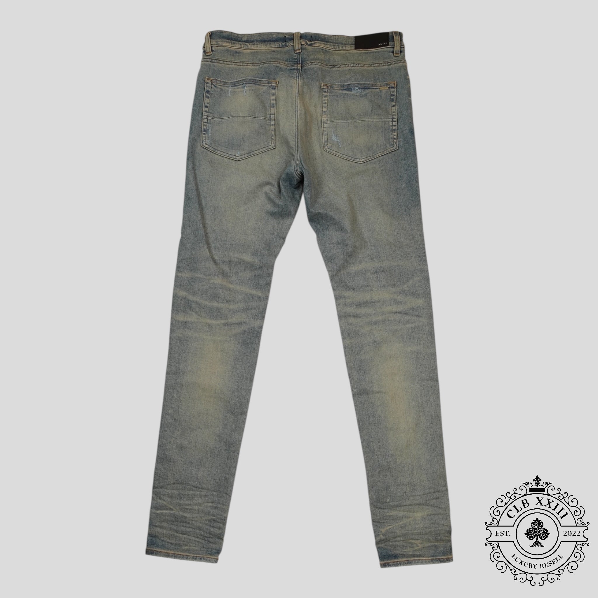 Jean Amiri MX1 à Patchs Écossais en Indigo Argile/Rouge