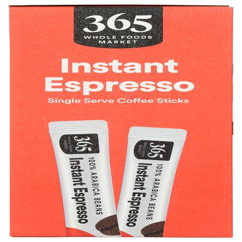 Whole Foods Market, Espresso Instantané, Torréfaction Foncé, 25 Bâtonnets de Café à l'Unité, 75 g