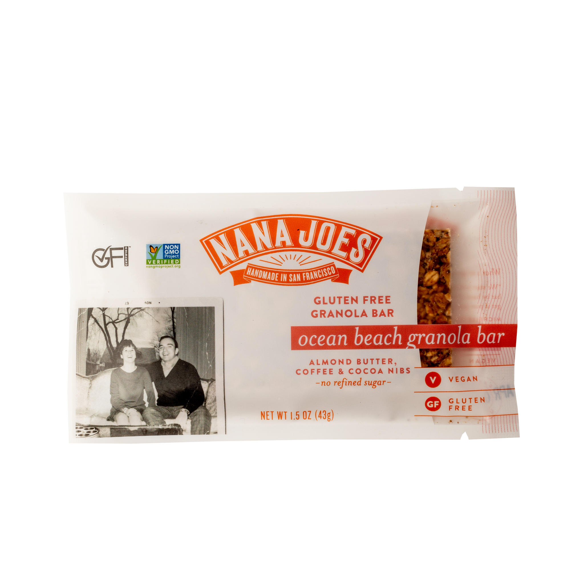 Nana Joes - Barre de céréales « Ocean Beach » au beurre d'amande, café et éclats de cacao (42,5 g)