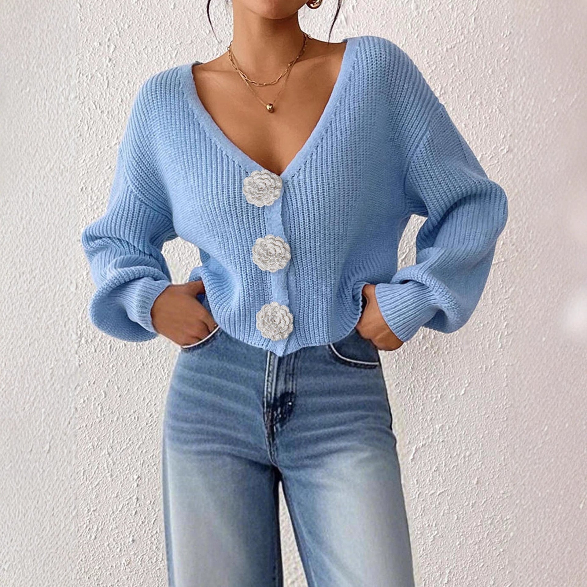 Cardigan en tricot crochet pour femme