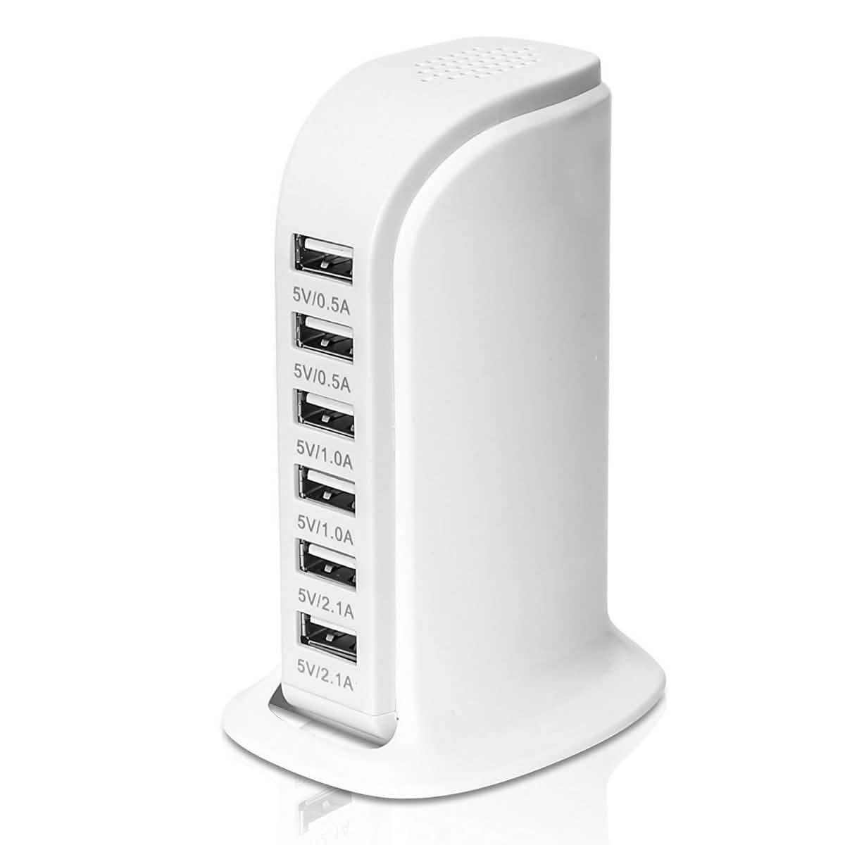 Station de recharge USB 6 ports 40 watts pour smartphones et tablettes