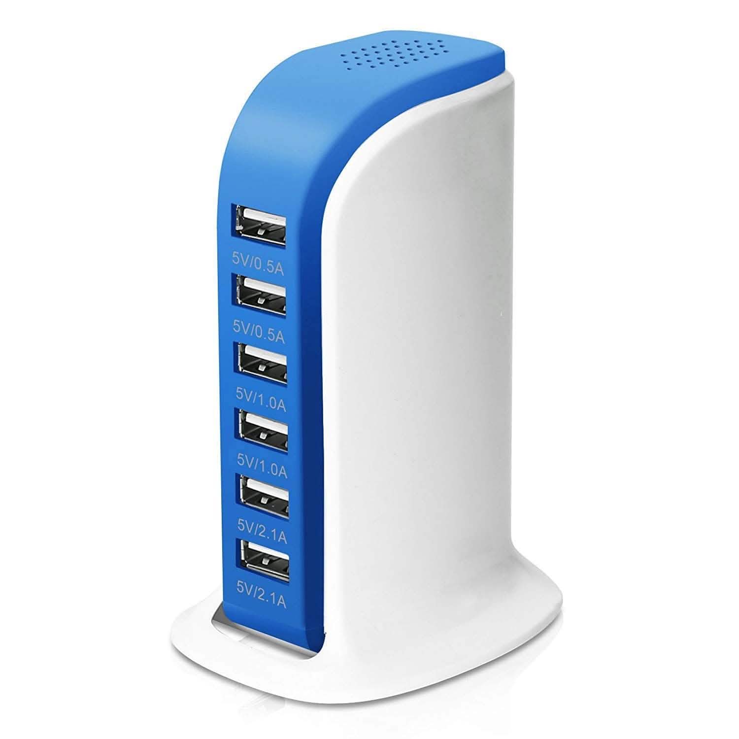 Station de recharge USB 6 ports 40 watts pour smartphones et tablettes