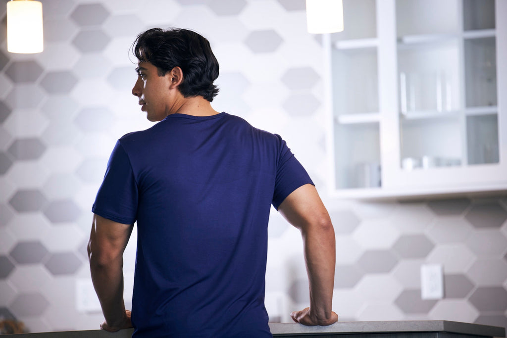 T-shirt de détente à manches courtes en bambou doux pour homme