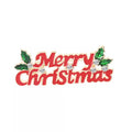 Merry Christmas Enamel Brooch Pin with Crystals & Holly – Festive Holiday Accessory