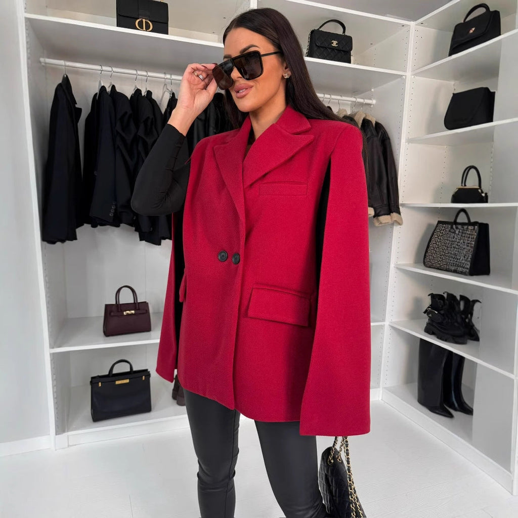 Manteau châle uni pour femme – Vêtement d'extérieur ample à envelopper
