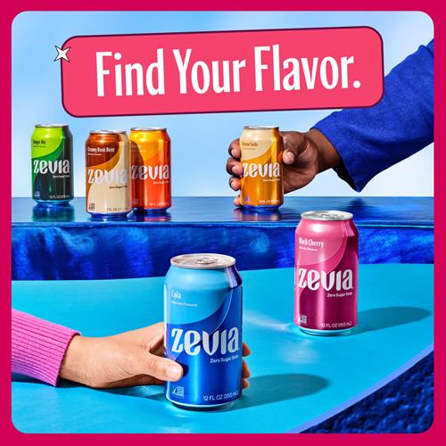 Zevia Boisson Gazeuse Zéro Sucre, Cerise Noire, Canettes de 355 ml (Paquet de 12)