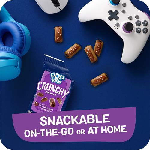 Pop-Tarts Crunchy Poppers Morceaux de collation croustillants fourrés, snacks pour enfants, snacks nomades, Frosted Brownie Crunch, boîte de 5 oz (5 sachets)