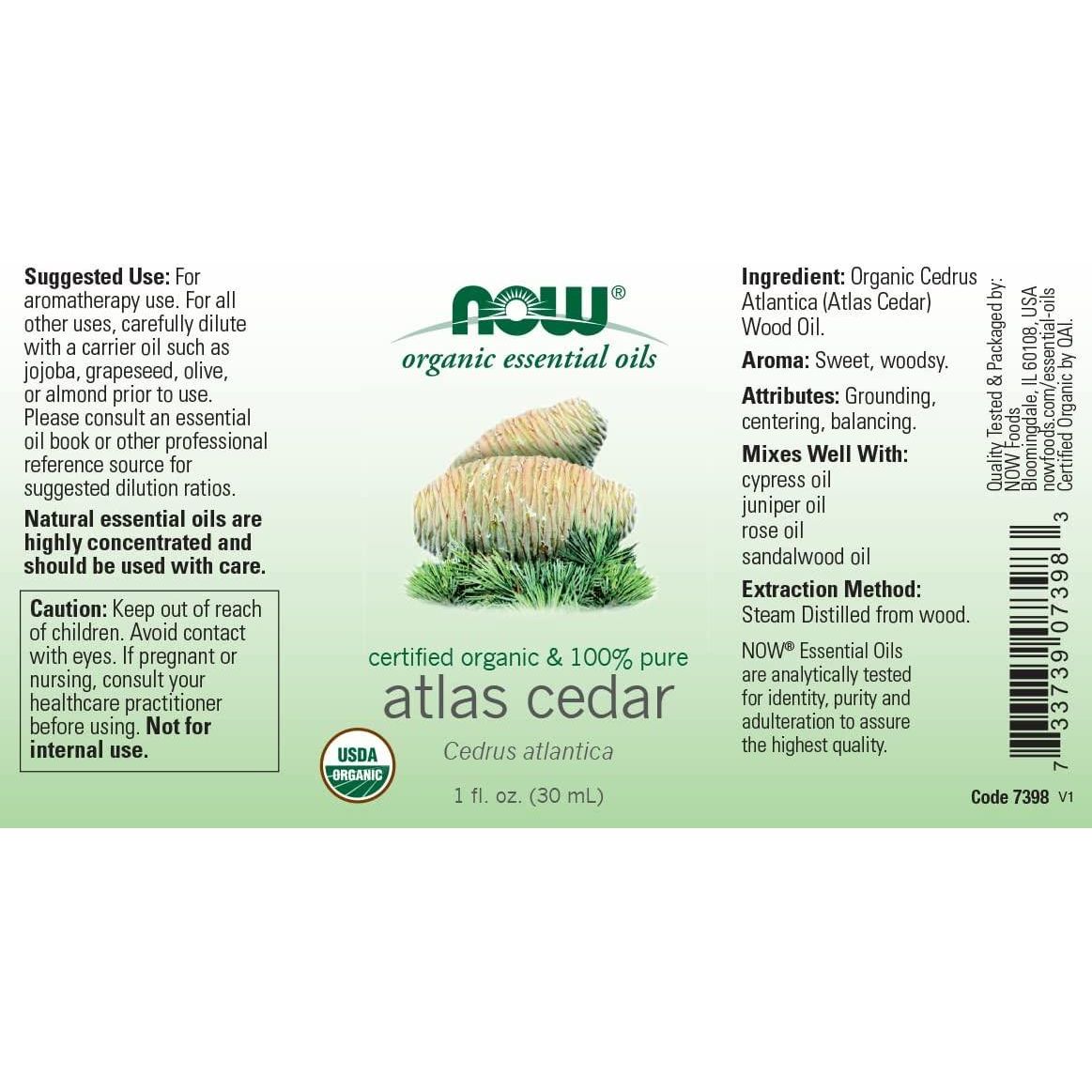 Now Huiles Essentielles Cèdre de l'Atlas Bio 30 ml - 7398