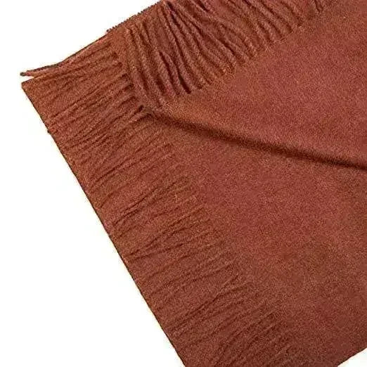 Grande écharpe en 100 % baby alpaga naturel, couleur marron chocolat