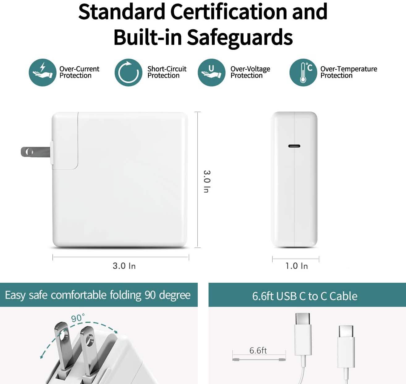 Adaptateur secteur USB C 61W pour MacBook