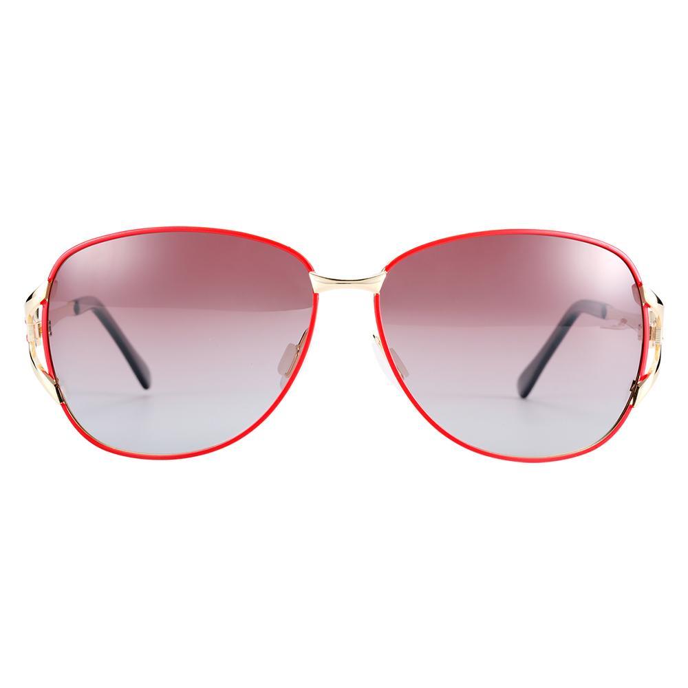Lunettes de soleil polarisées de luxe élégantes pour femme, monture ronde en métal de haute qualité