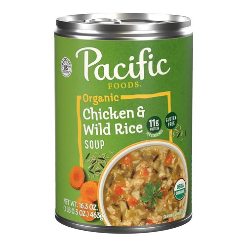 Soupe biologique poulet et riz sauvage Pacific Foods, boîte de 462 g