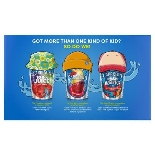 Boisson au jus aromatisée aux fruits mélangés Capri Sun Pacific Cooler, boîte de 10 unités, sachets de 17,7 cl