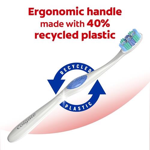 Brosse à dents Colgate 360 Optic White, pleine tête, médium