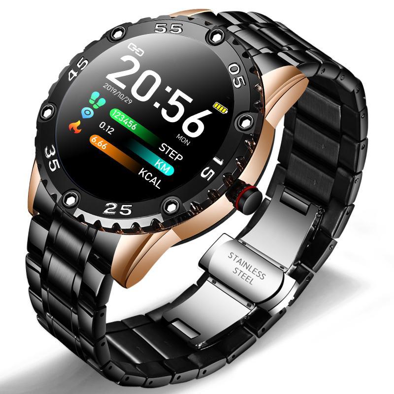Nouvelle montre connectée pour hommes avec protection étanche IP67 et moniteur de fréquence cardiaque, podomètre pour systèmes Android et iOS, bracelet en acier, montre connectée de sport pour hommes