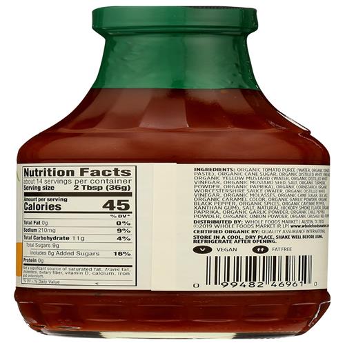 Whole Foods Market, Sauce barbecue biologique Memphis Madness, 18 oz