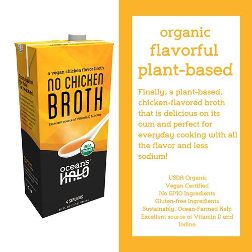 Oceans Halo, bouillon bio et végane sans poulet, 946 ml