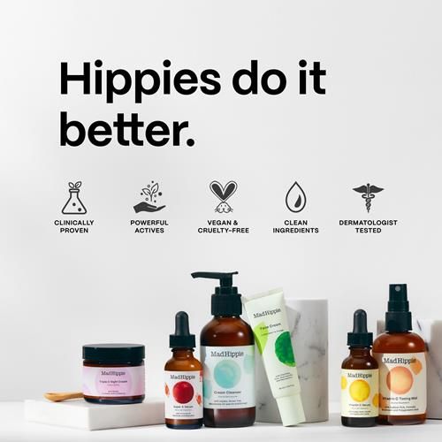 Mad Hippie Crème Visage – Hydratant Anti-âge & Crème Raffermissante pour la Peau au Niacinamide, Peptides Avancés & Huile d'Argan 30 ml