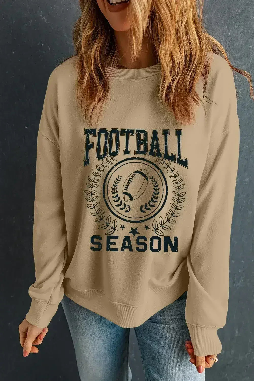 Sweat-shirt graphique Kaki "Jour de match Rugby" SAISON DE FOOTBALL