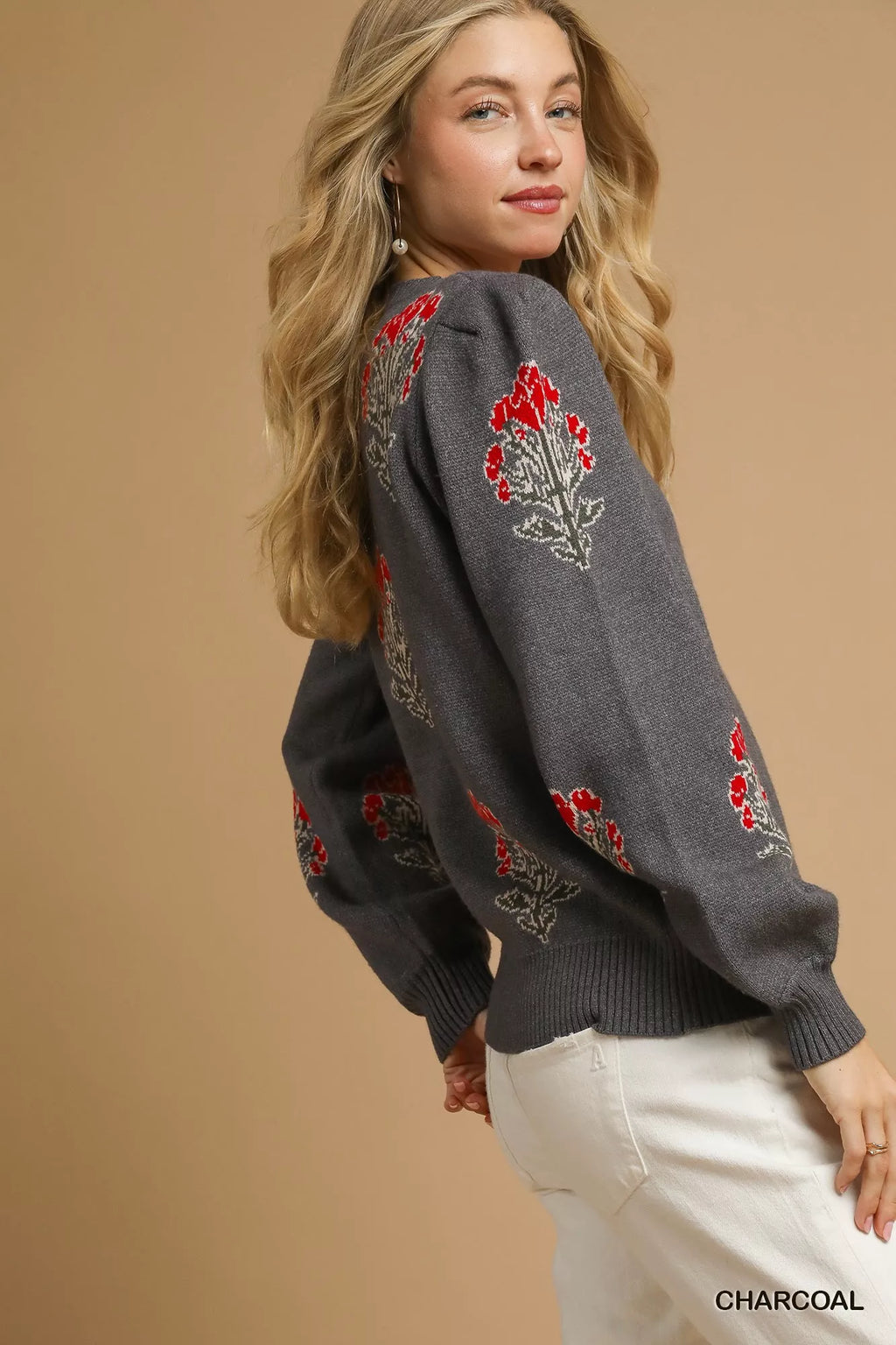 Pull en jacquard Umgee à motif floral unique