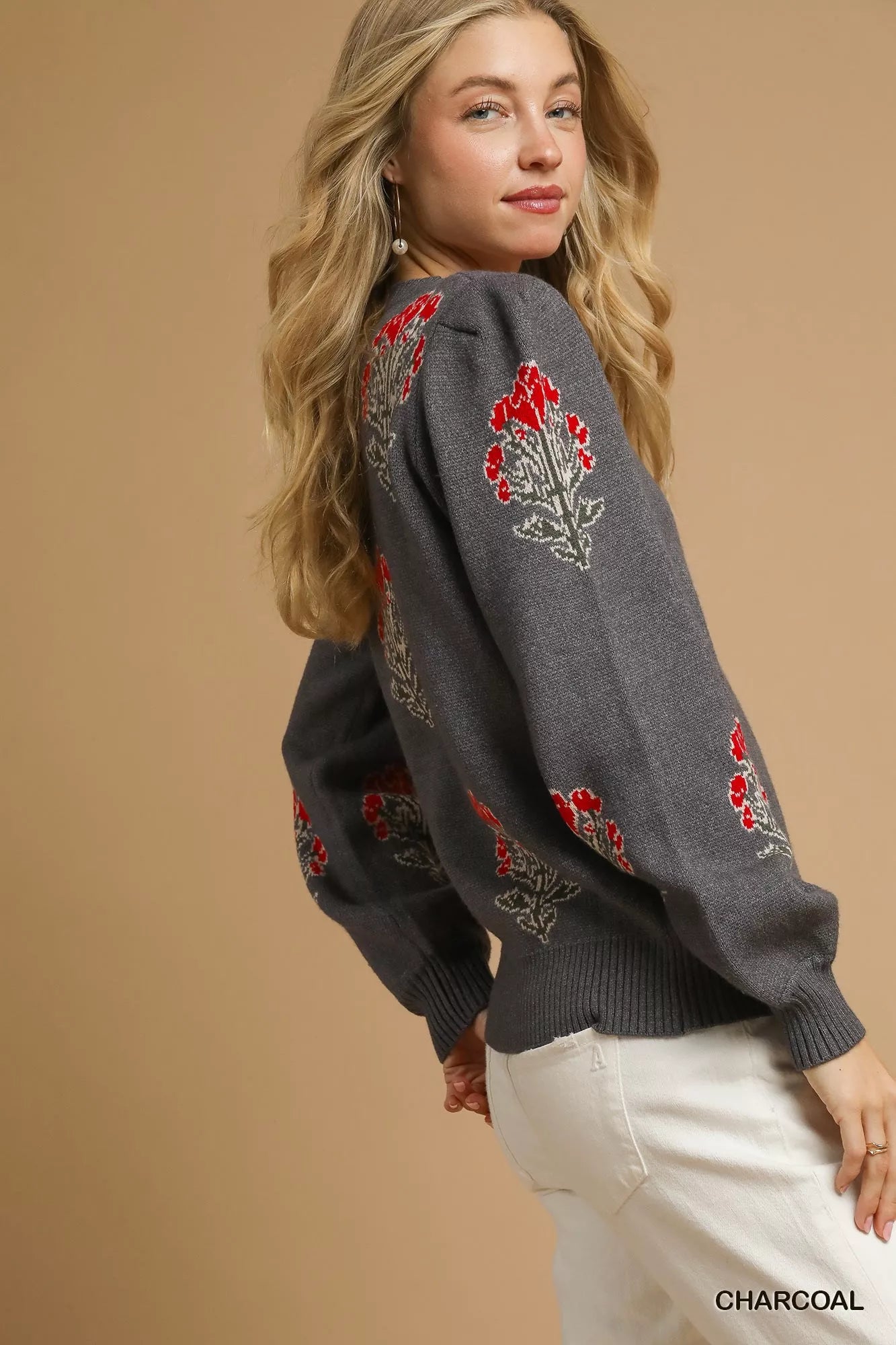 Pull en jacquard Umgee à motif floral unique