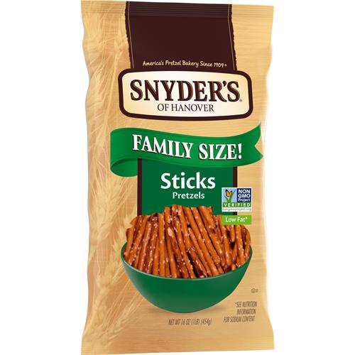 Bâtonnets de Bretzels Snyders Of Hanover, Format Familial 453 g