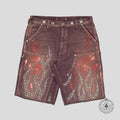 Shorts en jean cloutés Hellstar marron
