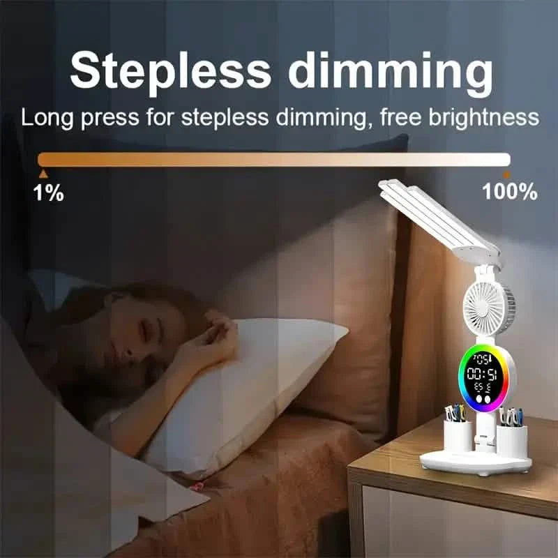 Lampe de bureau LED Smart Touch – Alimentation USB, double tête, intensité variable, couleurs changeantes
