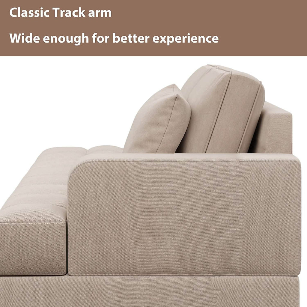 Chaise longue capitonnée en tissu texturé de 163 cm de profondeur – Coussin décoratif inclus
