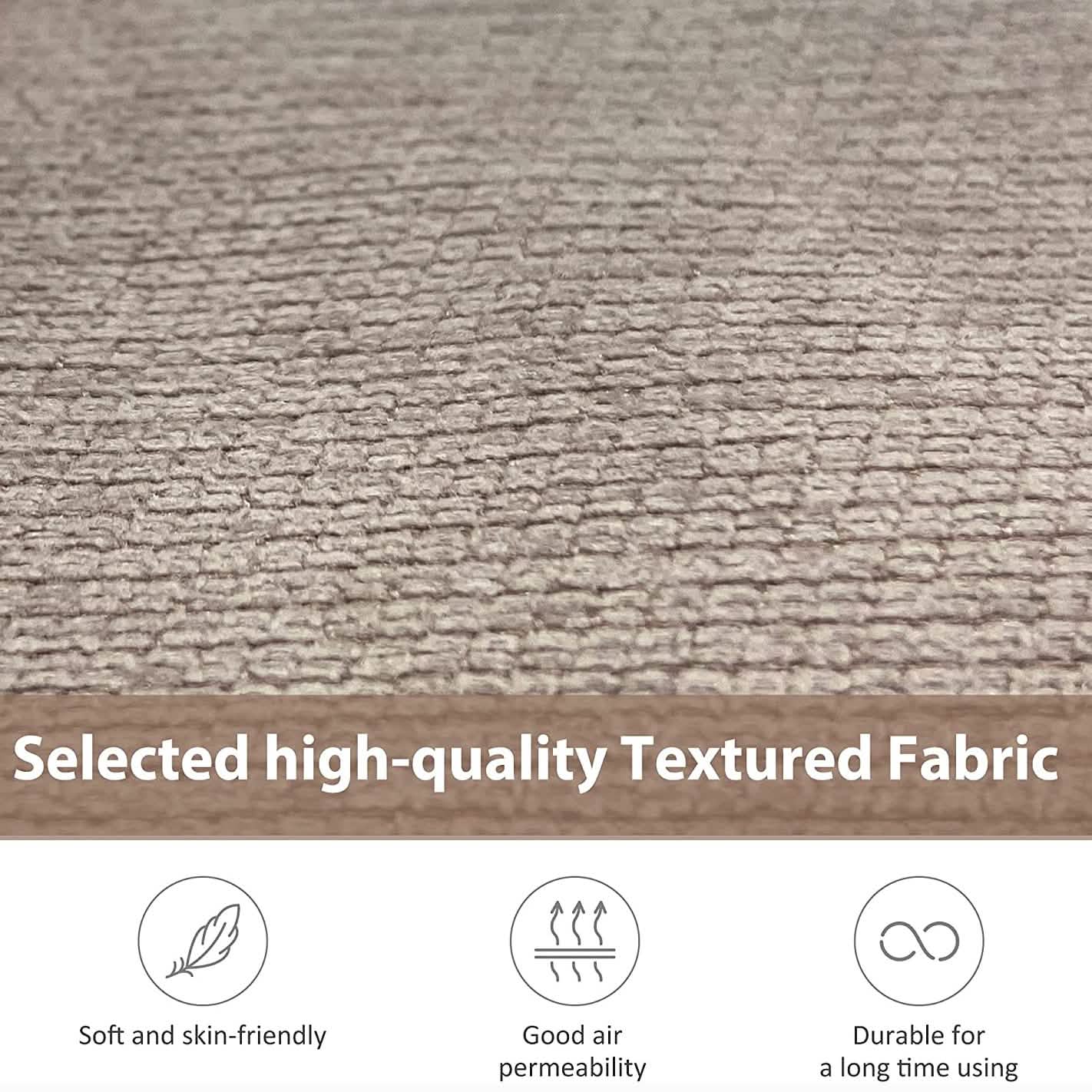 Chaise longue capitonnée en tissu texturé de 163 cm de profondeur – Coussin décoratif inclus