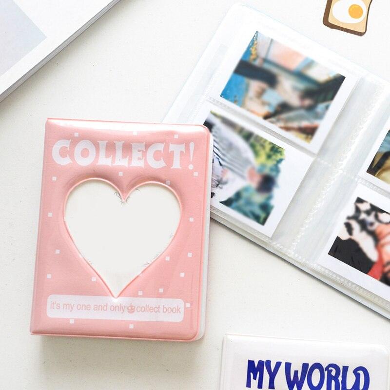 Mini album photo 64 pochettes 3 pouces, range-cartes, reçus, cœur creux, porte-photos, porte-cartes de visite, classeur Kpop, album Polaroid, cadeaux Saint-Valentin
