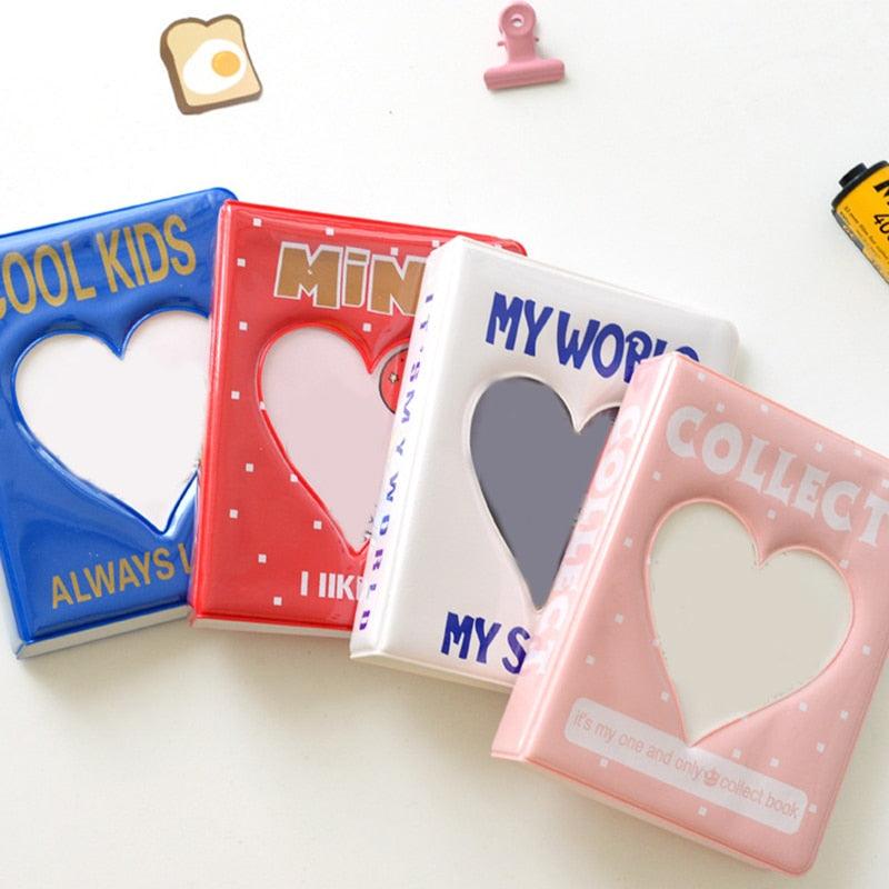 Mini album photo 64 pochettes 3 pouces, range-cartes, reçus, cœur creux, porte-photos, porte-cartes de visite, classeur Kpop, album Polaroid, cadeaux Saint-Valentin