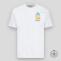 T-shirt Casablanca Gradient Arch Logo blanc et sarcelle