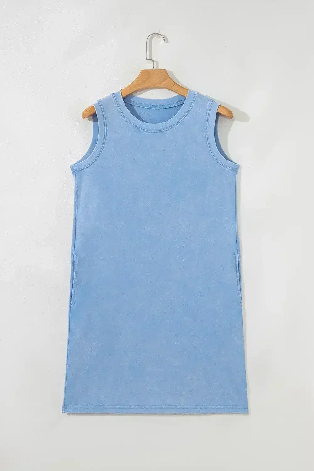 Mini-robe débardeur Beau Blue Mineral Wash à poches
