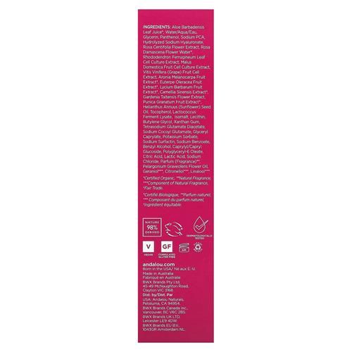 Tonique Andalou Naturals, Tonique Équilibrant Facial Biome 1000 Roses, Rafraîchissant et Doux pour les Peaux Sensibles, Mélange Rose-Biotique pour Aider à Protéger et Renforcer la Barrière Cutanée, Vaporisateur de 177 ml